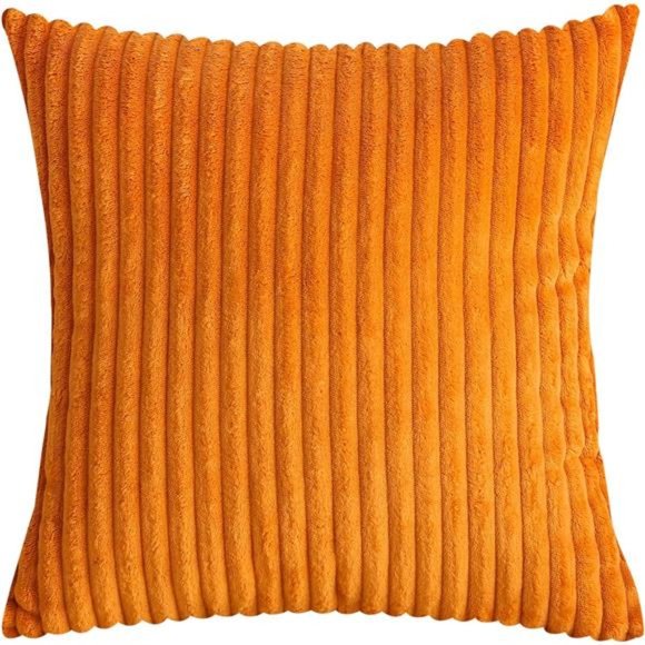 Set of 2Soft Plush Velvet Big StripedCorduroy Solid Decorative Throw PillowCover - Picture 3 of 5
